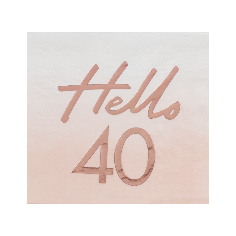 Servítky - Hello 40 - Ružovo Zlatá (16ks)